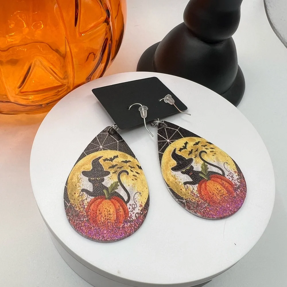 Retro Goth Style Foam Halloween Earrings‎ NEW